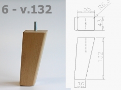 Nábytková noha 6 dub 
