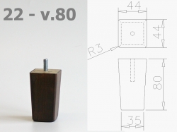 Nábytková noha 22 mahagon 