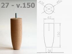 Nábytková noha 27 olše 