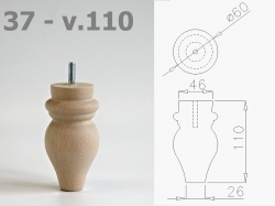 Nábytková noha 37 mahagon 