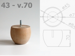 Nábytková noha 43 dub 