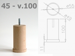 Nábytková noha 45 dub 