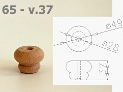 Nábytková noha 65 natur lak 