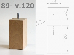 Nábytková noha 89 surová 