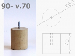 Nábytková noha 90 třešeň 