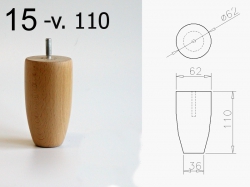 Nábytková noha 15 natur lak 